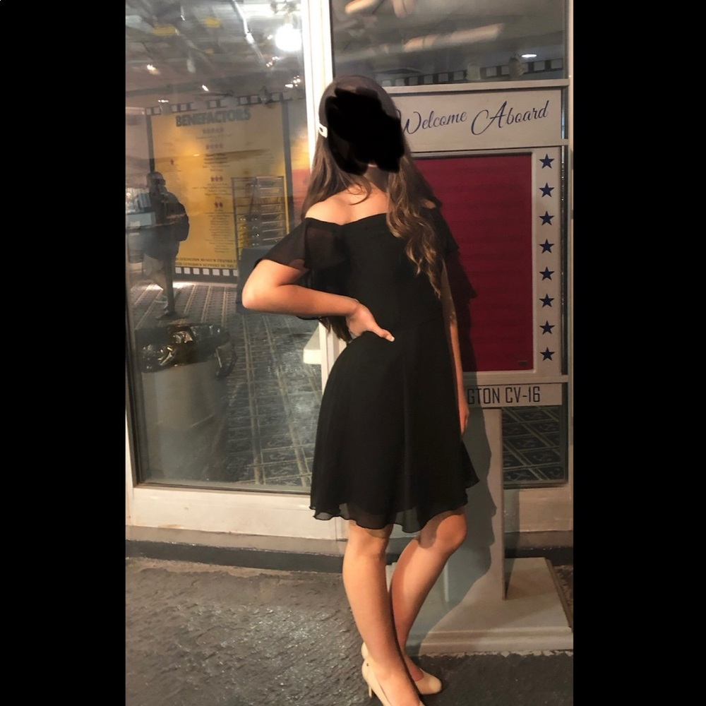 Off the Shoulder Black Homecoming Dress